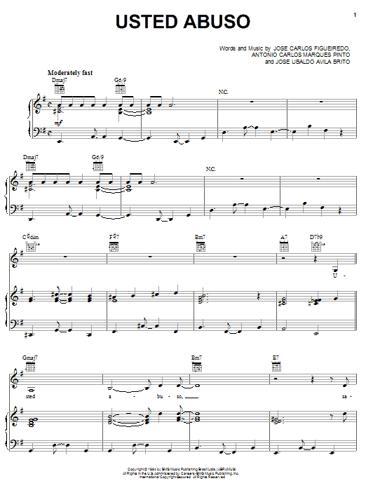 Celia Cruz Usted Abuso Sheet Music