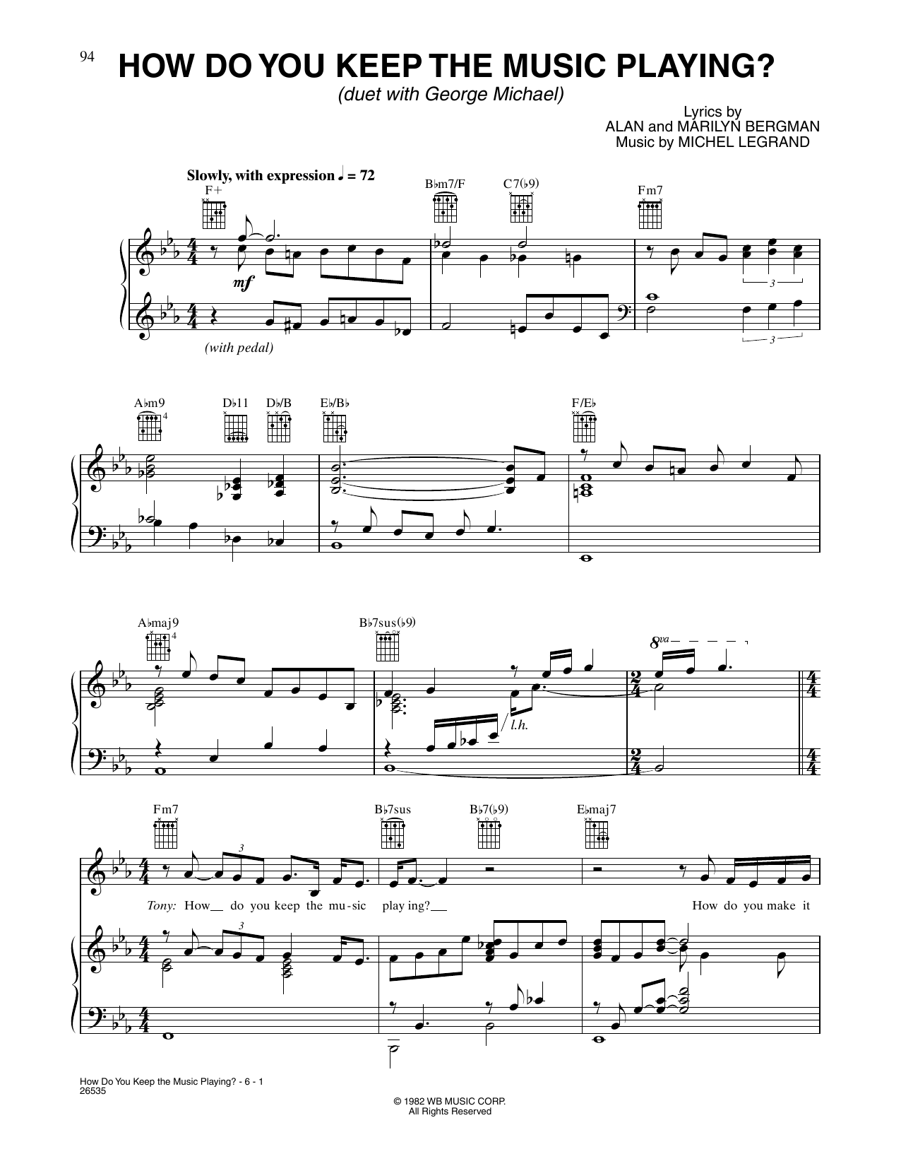 CÉLINE DION How Do You Keep The Music Playing? Sheet Music