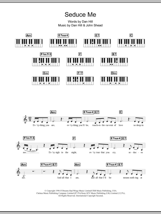 Celine Dion Seduces Me Sheet Music