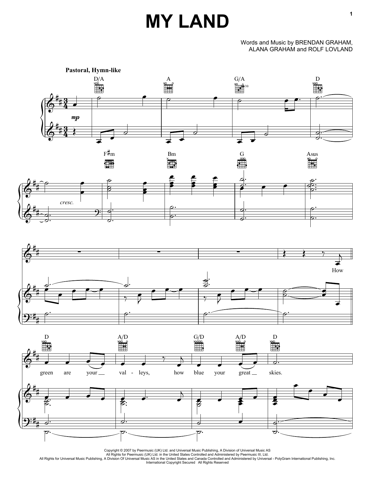 Celtic Thunder My Land Sheet Music
