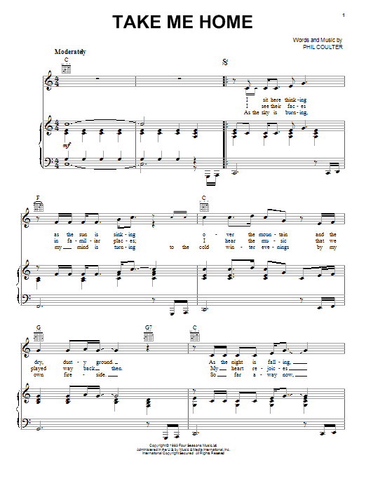 Celtic Thunder Take Me Home Sheet Music