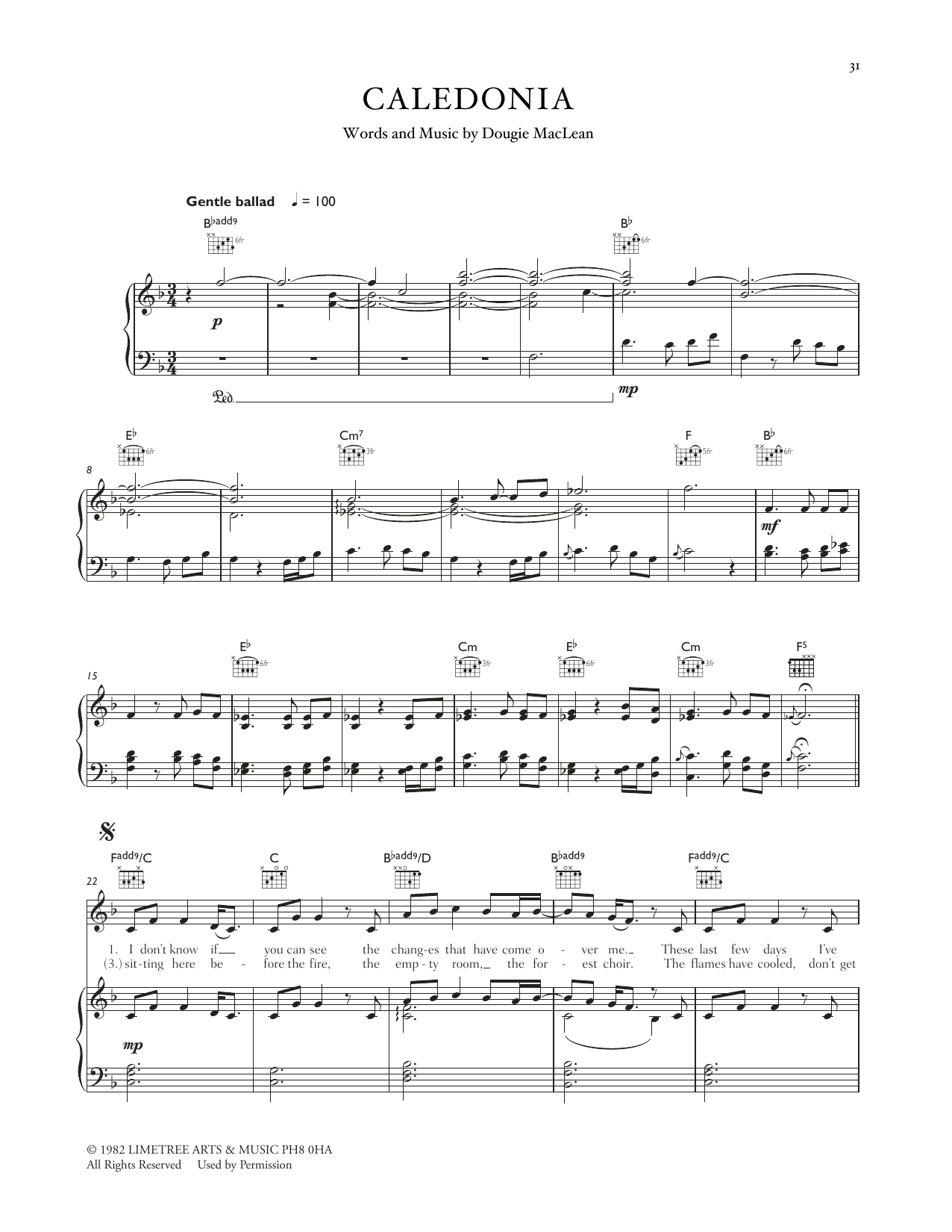 Celtic Woman Caledonia Sheet Music