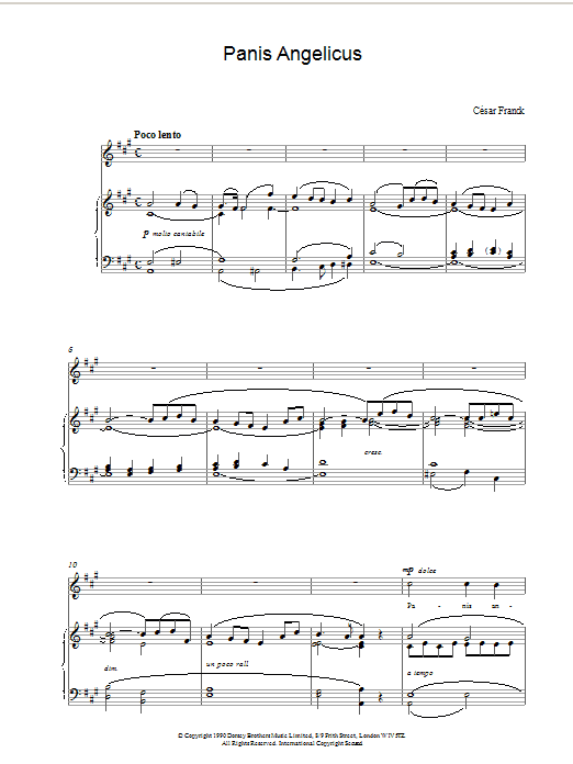 Cesar Franck Panis Angelicus Sheet Music