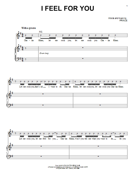 Chaka Khan I Feel For You Sheet Music