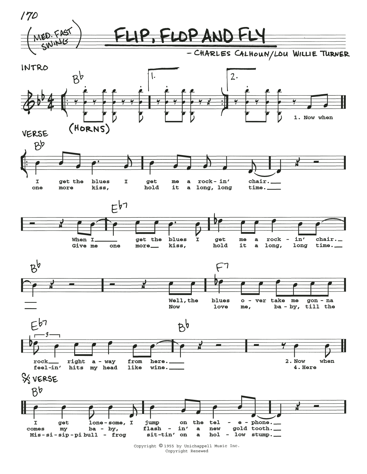 Charles Calhoun Flip, Flop And Fly Sheet Music