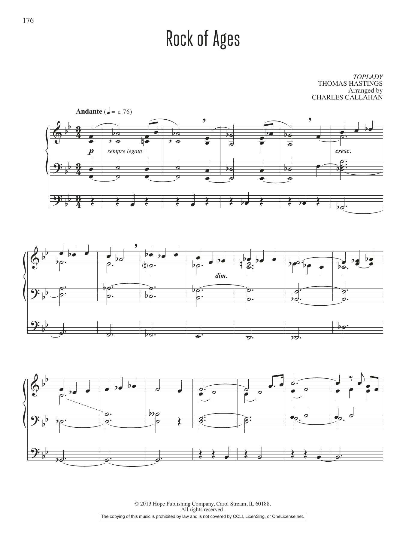 Charles Callahan Rock of Ages Sheet Music
