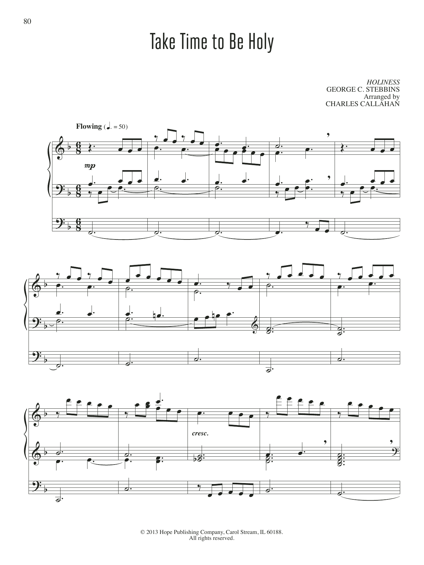 Charles Callahan Take Time To Be Holy Sheet Music
