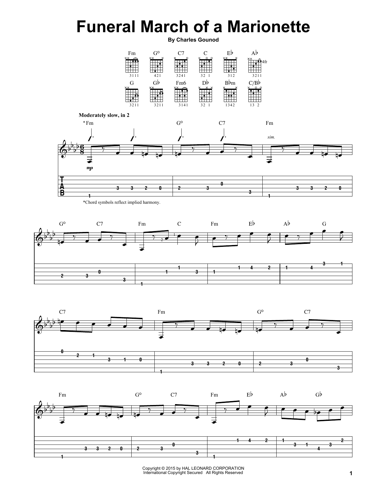 Charles Gounod Funeral March Of A Marionette Sheet Music