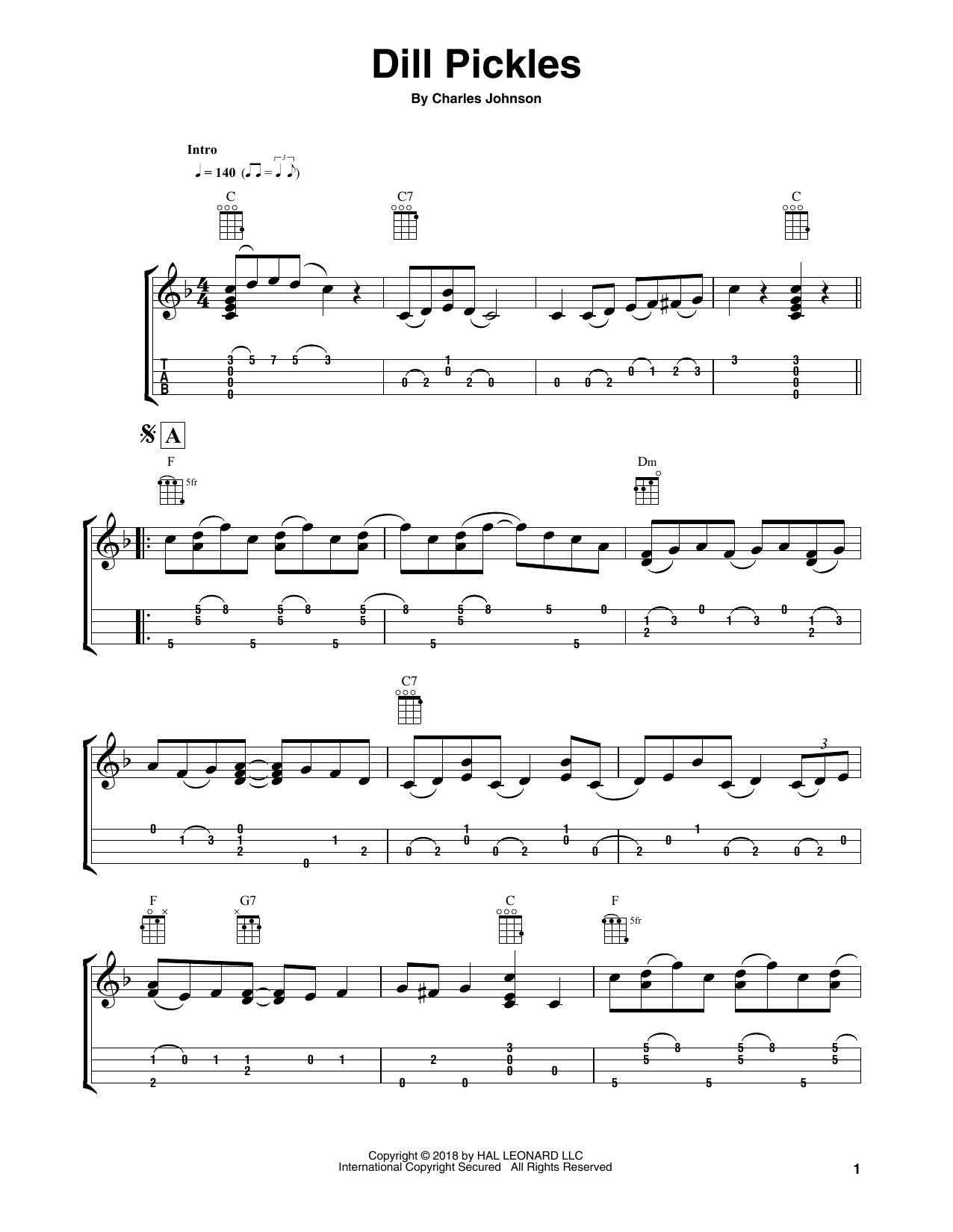 Charles Johnson Dill Pickles (arr. Fred Sokolow) Sheet Music