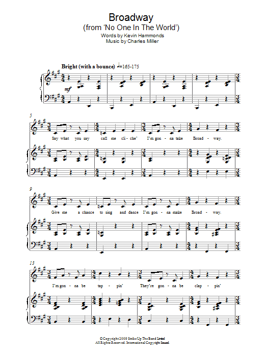 Charles Miller & Kevin Hammonds Broadway (from No One In The World) Sheet Music