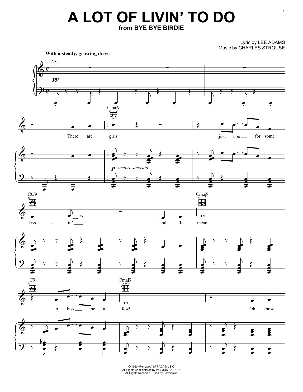 Charles Strouse A Lot Of Livin' To Do Sheet Music