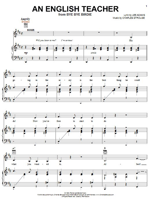 Charles Strouse An English Teacher Sheet Music