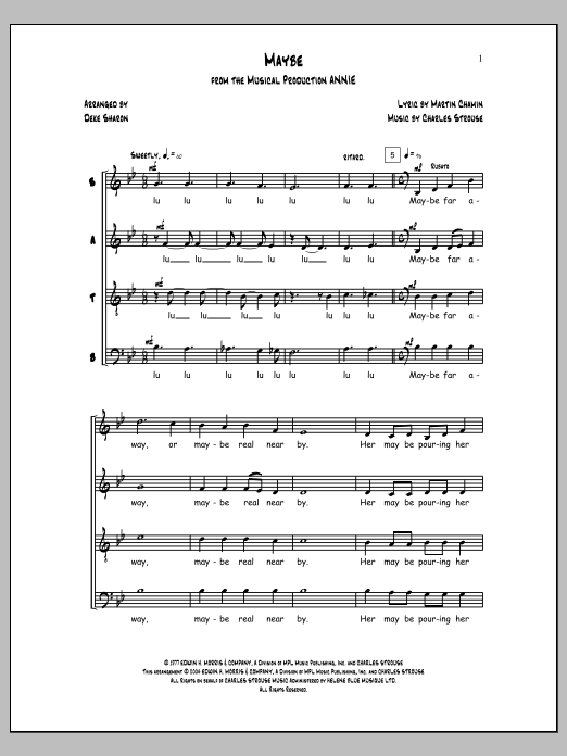 Charles Strouse Maybe (from Annie) (arr. Deke Sharon) Sheet Music