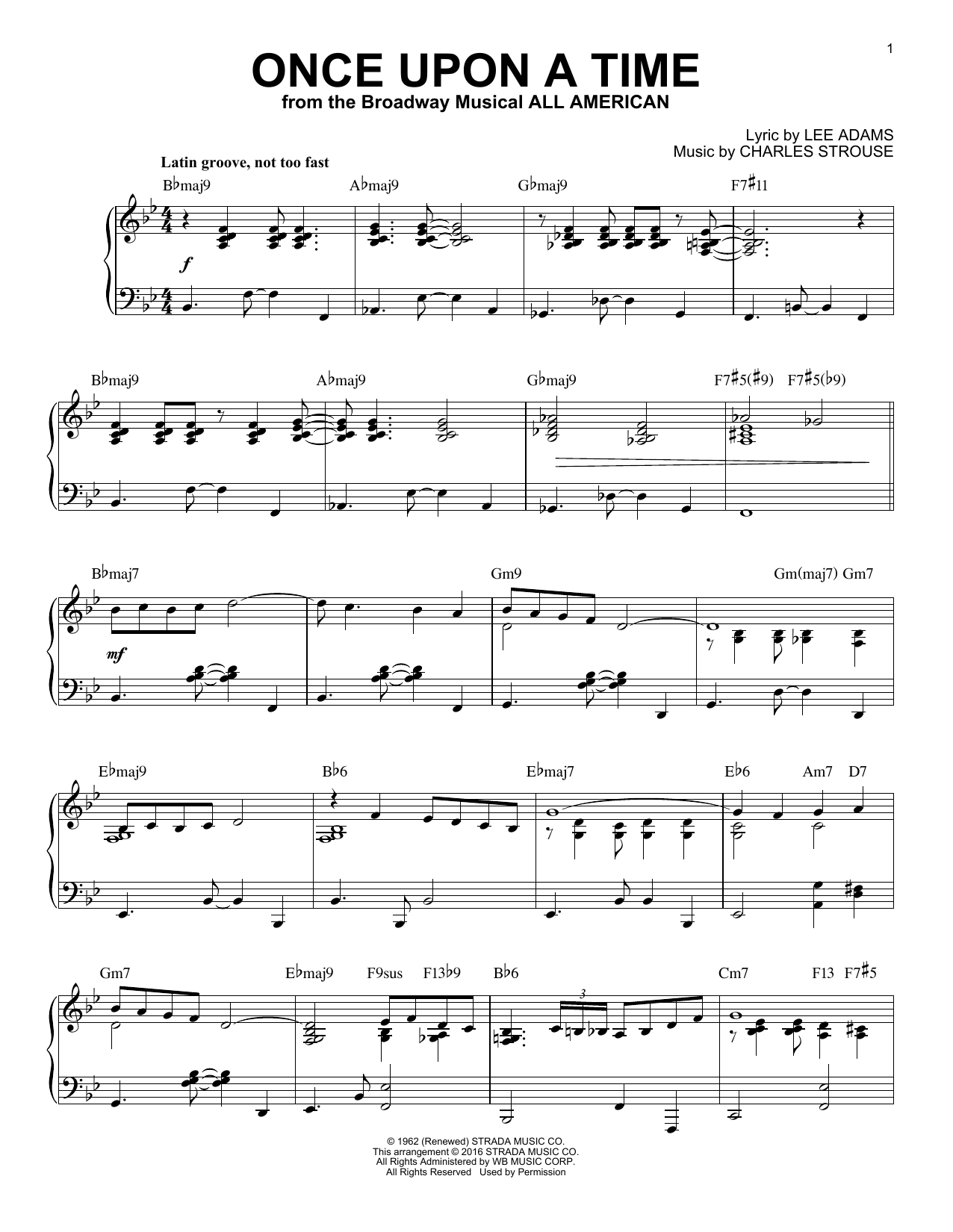 Charles Strouse Once Upon A Time [Jazz version] (arr. Brent Edstrom) Sheet Music
