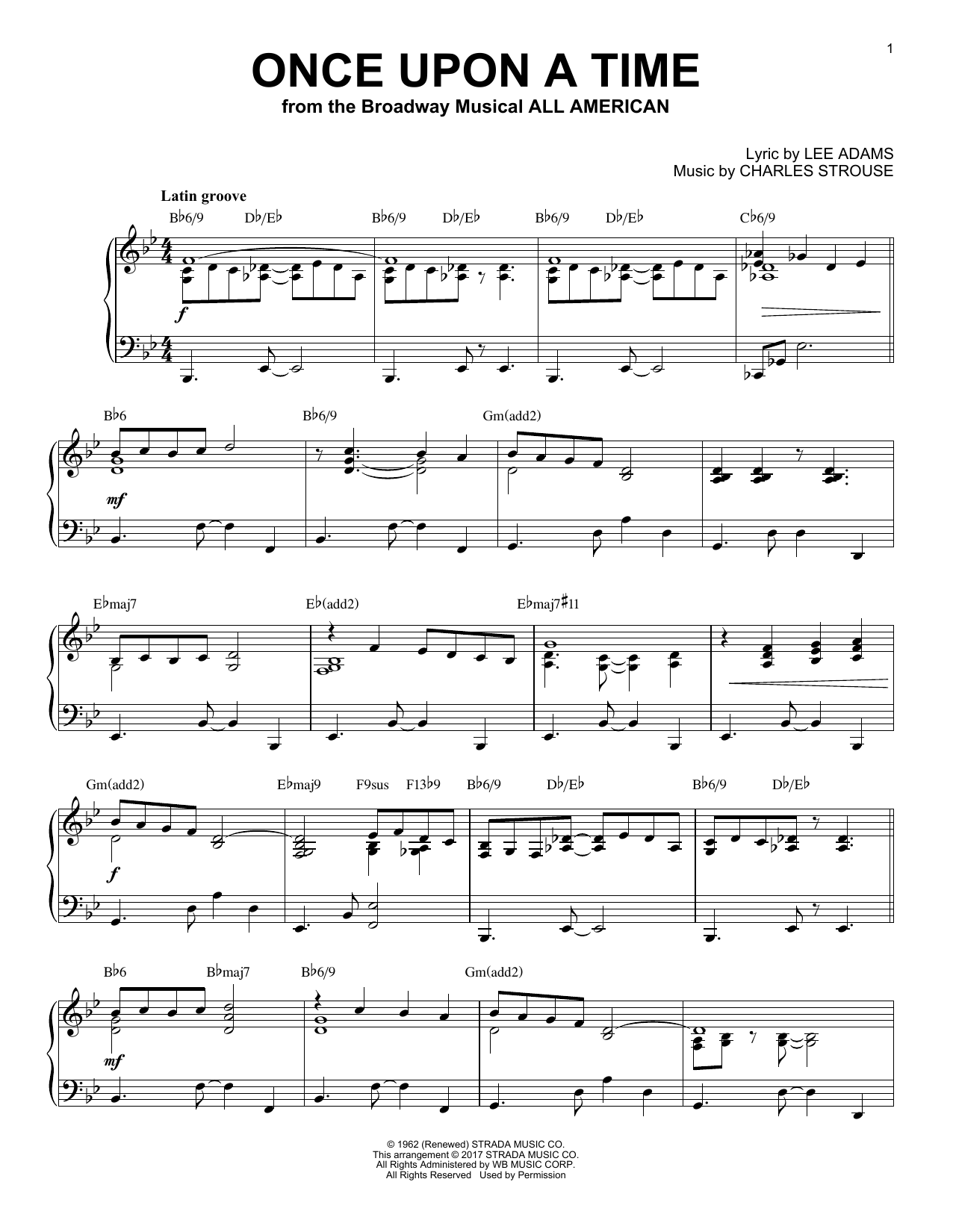 Charles Strouse Once Upon A Time [Jazz version] Sheet Music