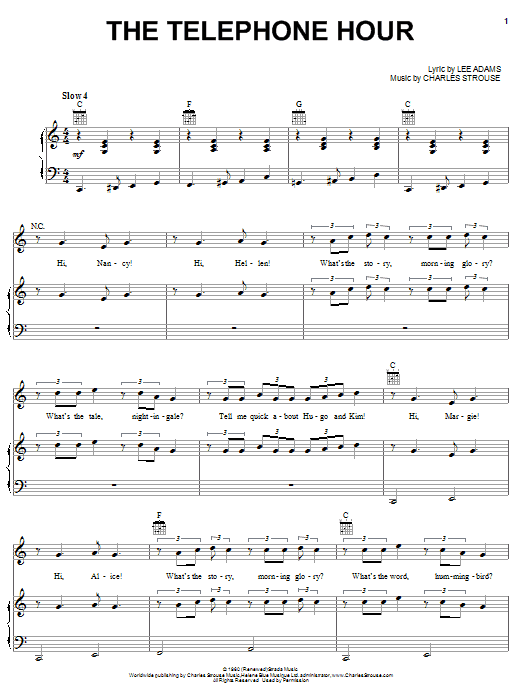 Charles Strouse The Telephone Hour Sheet Music