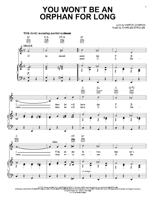 Charles Strouse You Won't Be An Orphan For Long Sheet Music