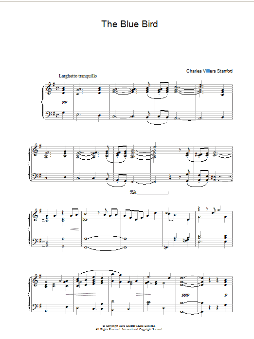 Charles Villiers Stanford Blue Bird Sheet Music