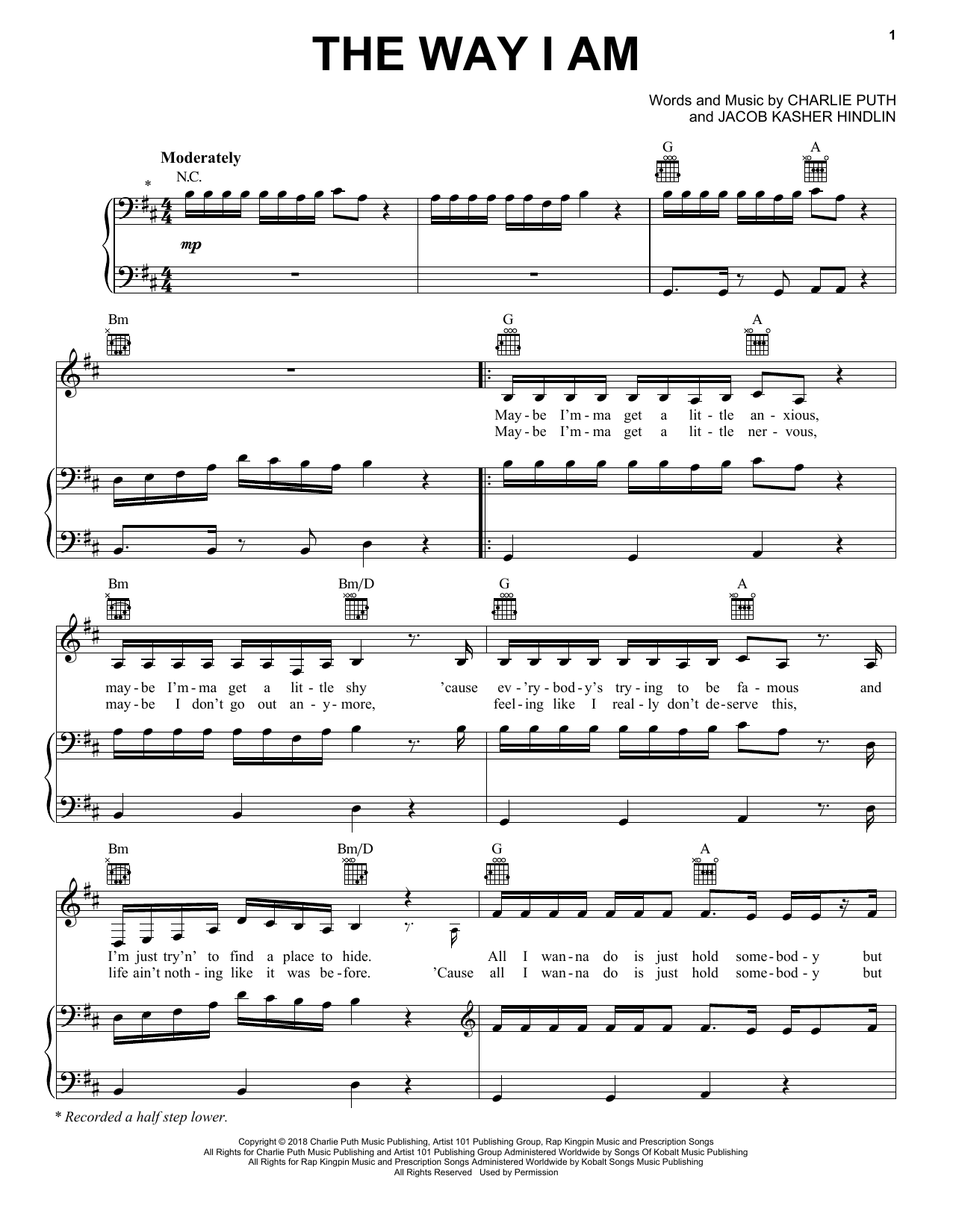 Charlie Puth The Way I Am Sheet Music