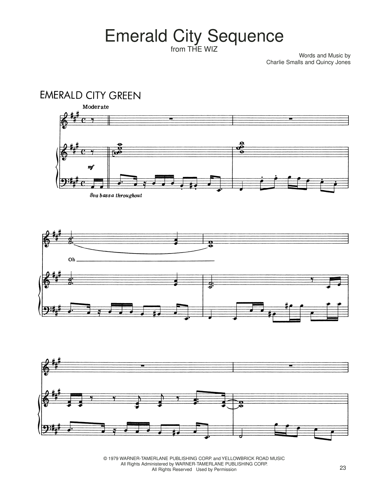 Charlie Smalls Emerald City Sequence (from The Wiz) Sheet Music