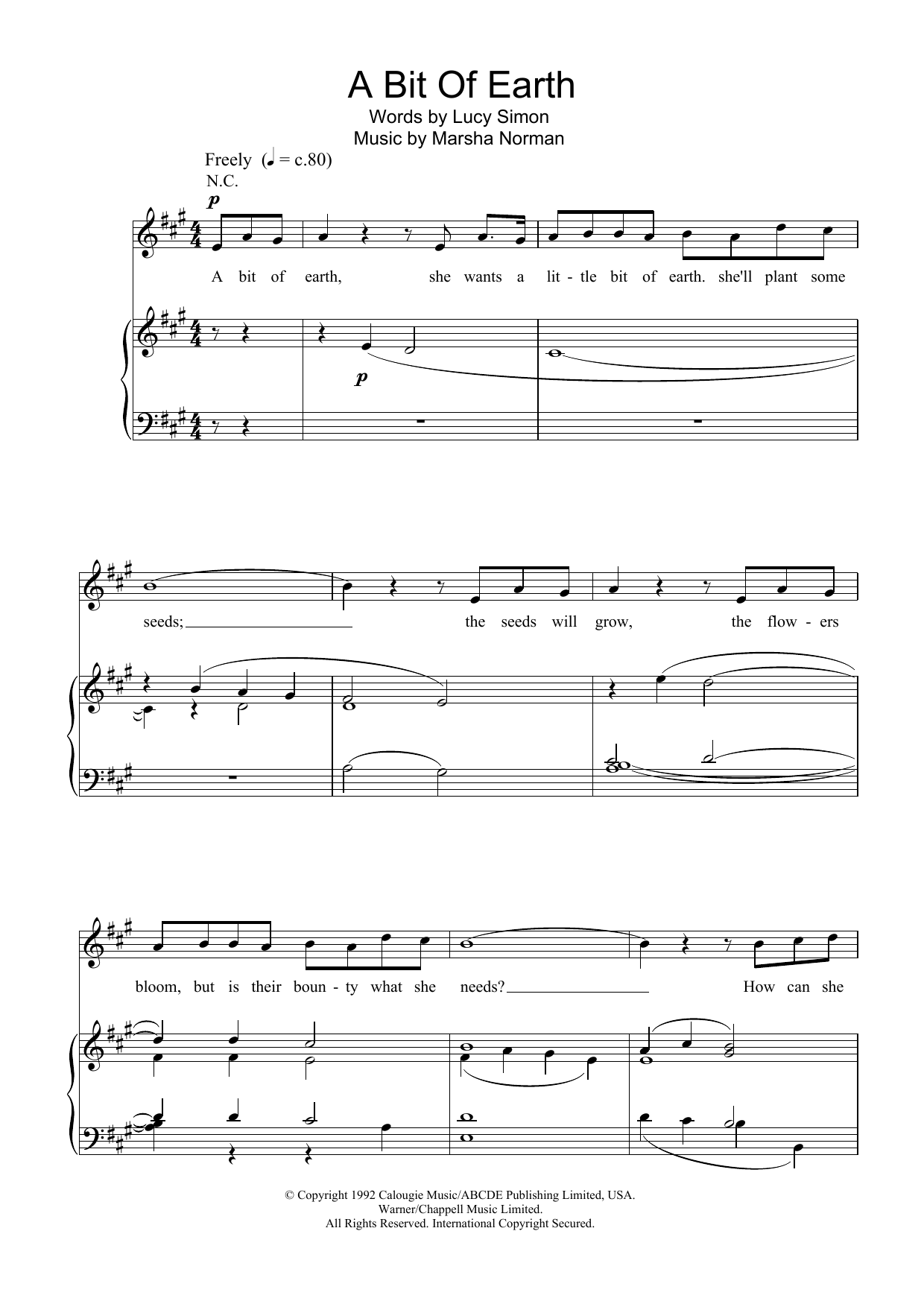 Charlotte Church A Bit Of Earth Sheet Music