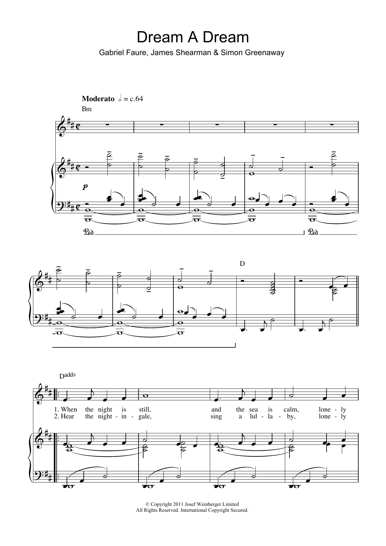 Charlotte Church Dream A Dream Sheet Music