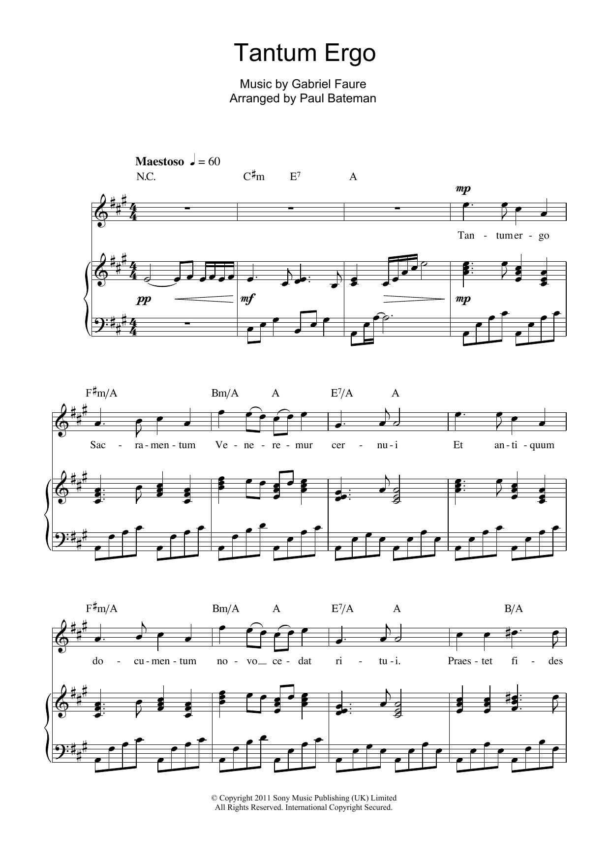 Charlotte Church Tantum Ergo Sheet Music