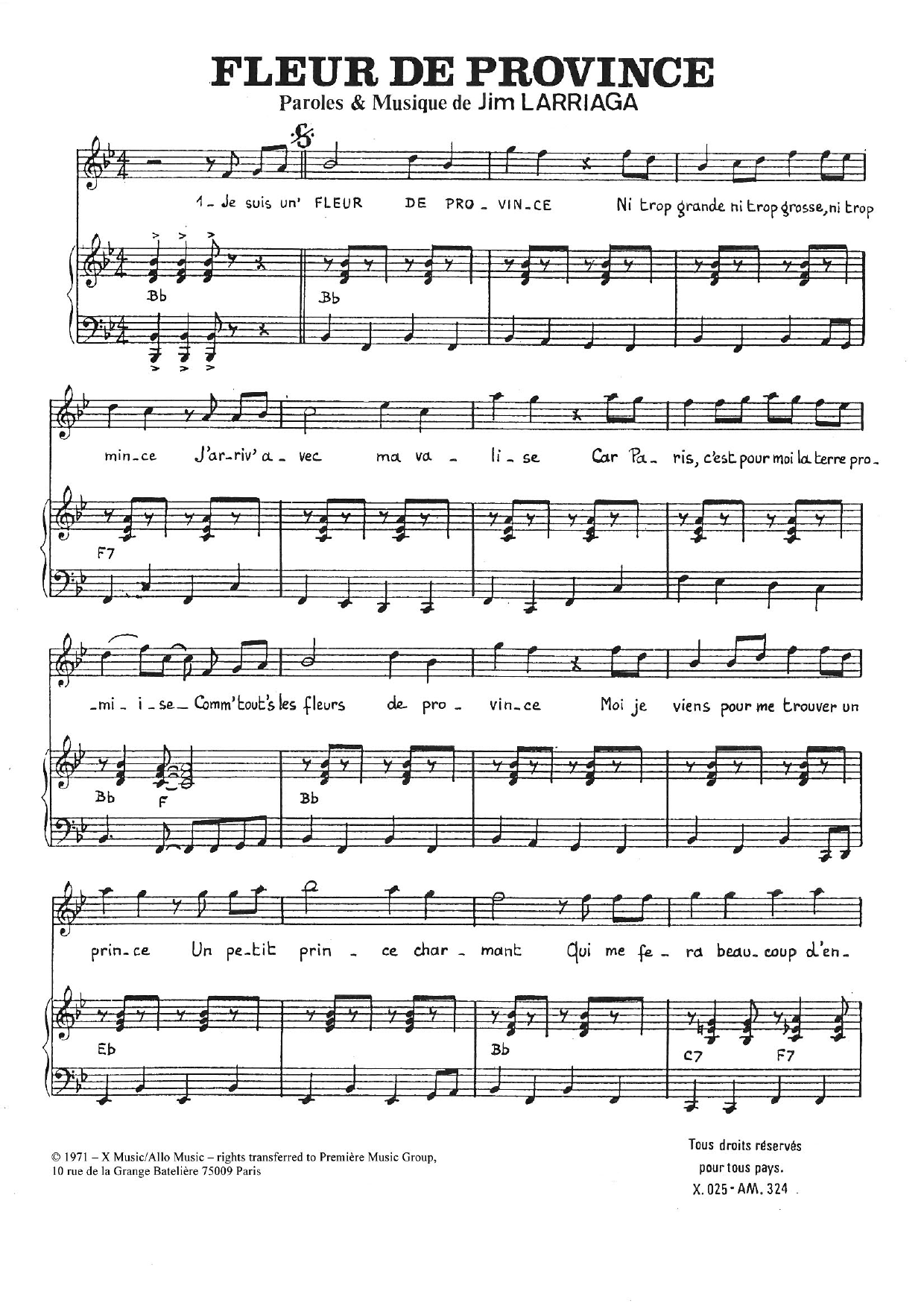 Charlotte Julian Fleur de Province Sheet Music