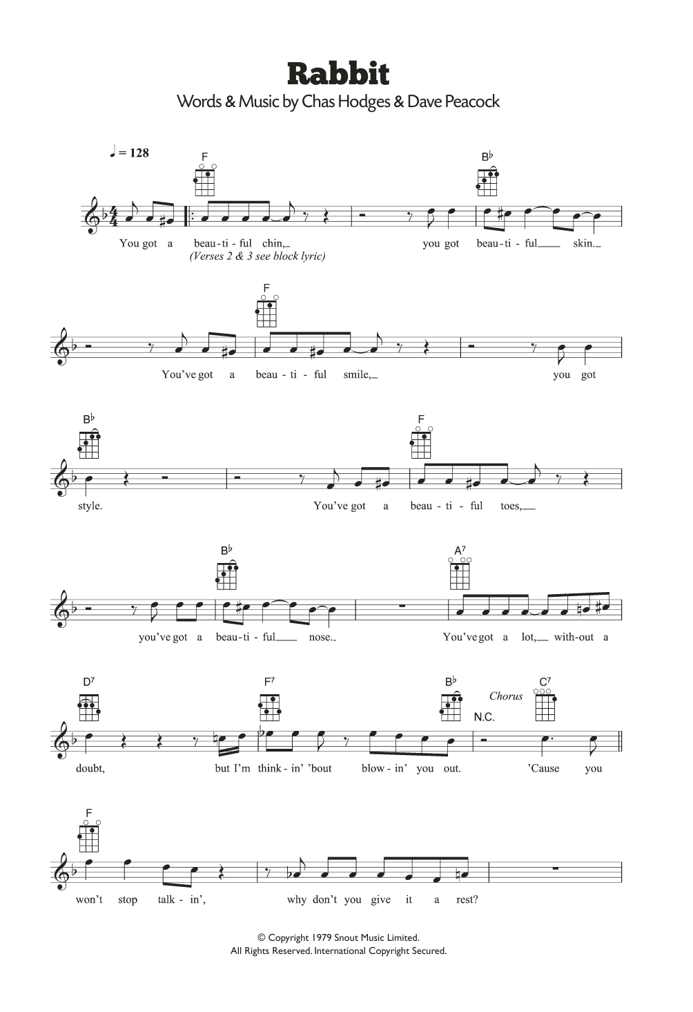 Chas & Dave Rabbit Sheet Music