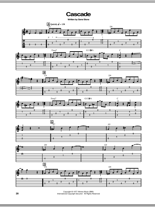Chet Atkins Cascade Sheet Music