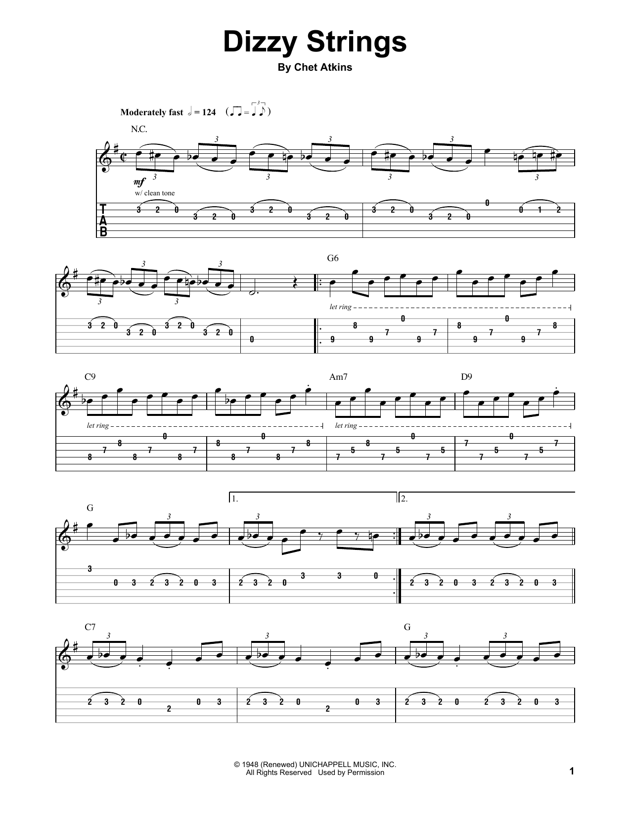 Chet Atkins Dizzy Strings Sheet Music