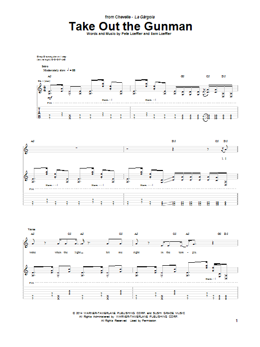 Chevelle Take Out The Gunman Sheet Music