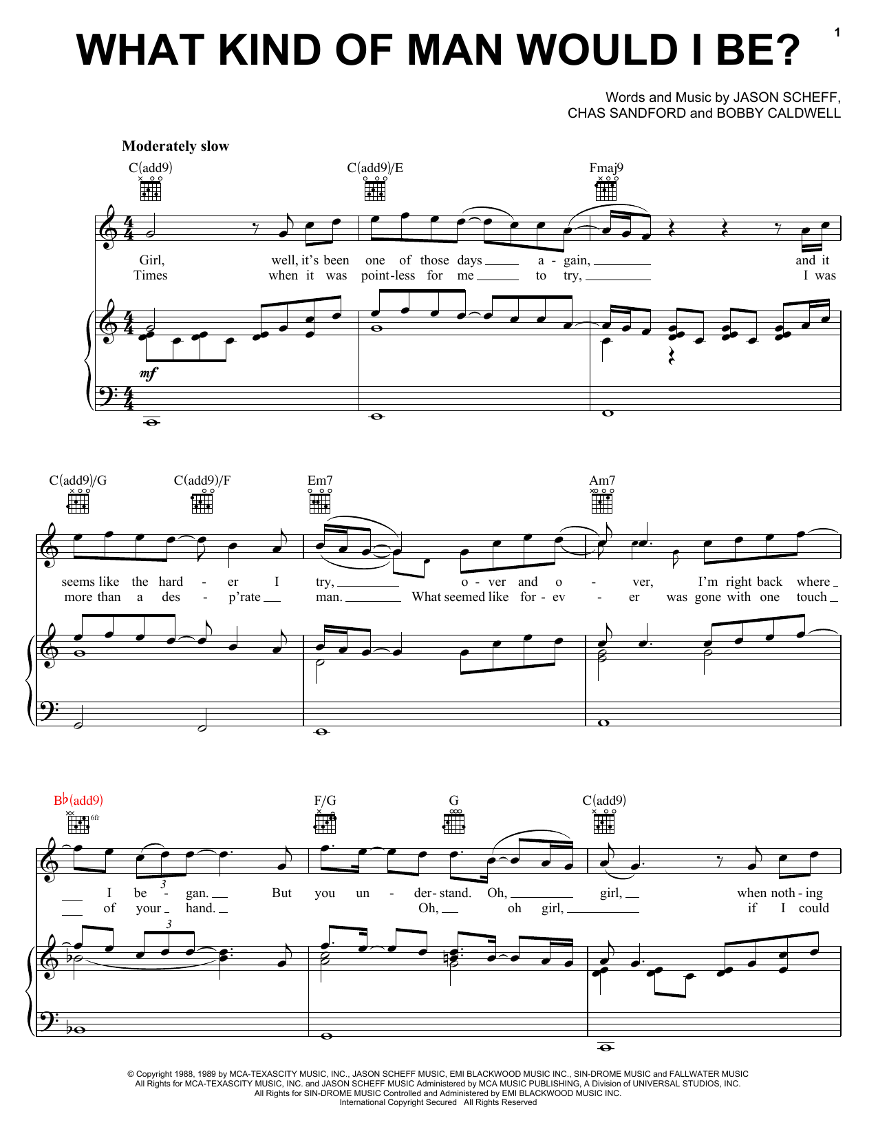 Chicago What Kind Of Man Would I Be? Sheet Music