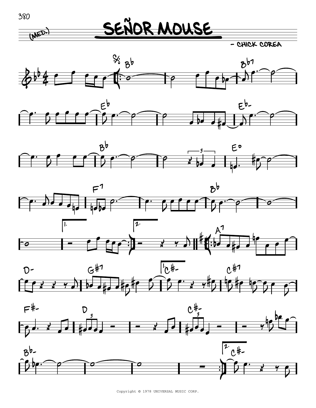 Chick Corea Señor Mouse Sheet Music