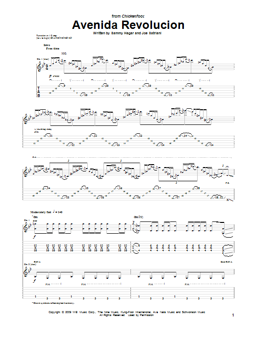 Chickenfoot Avenida Revolucion Sheet Music