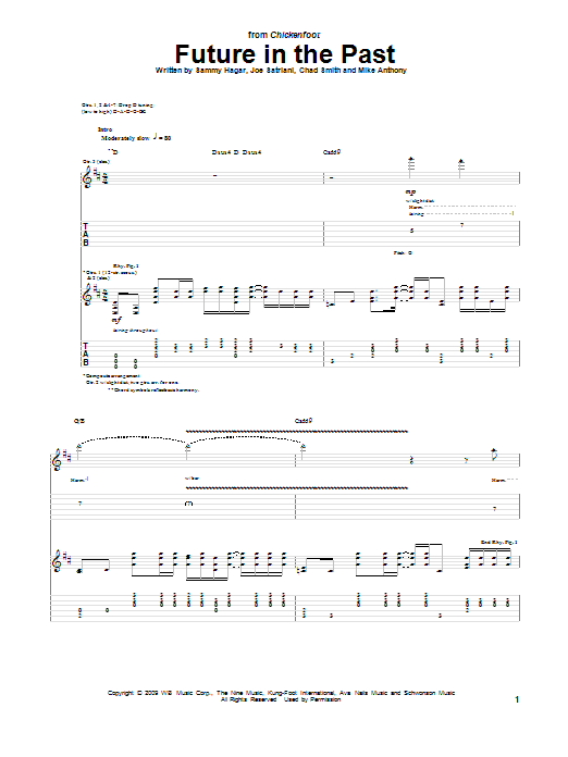 Chickenfoot Future In The Past Sheet Music