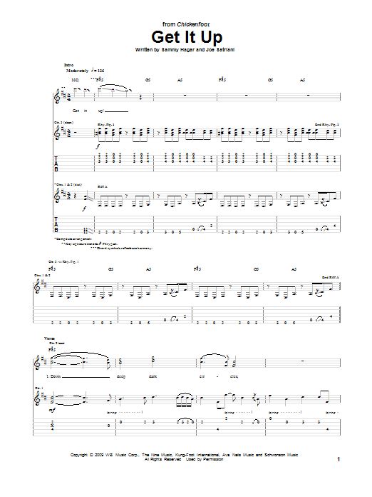 Chickenfoot Get It Up Sheet Music