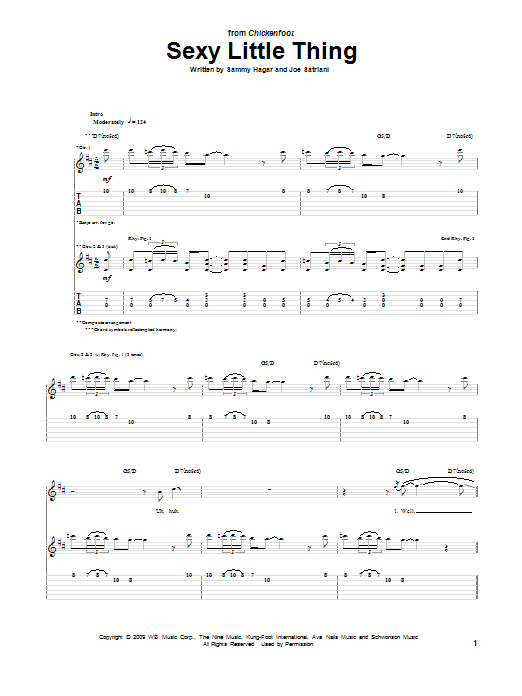 Chickenfoot Sexy Little Thing Sheet Music