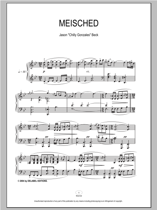 Chilly Gonzales Meisched Sheet Music