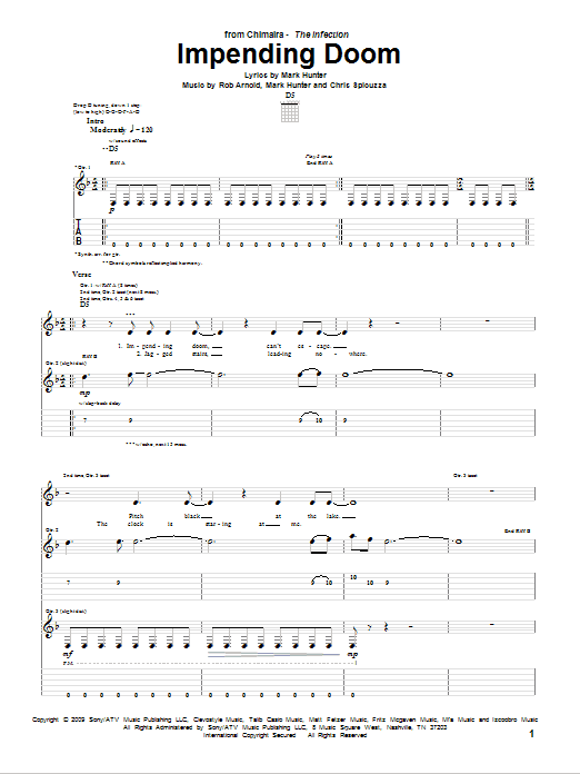 Chimaira Impending Doom Sheet Music