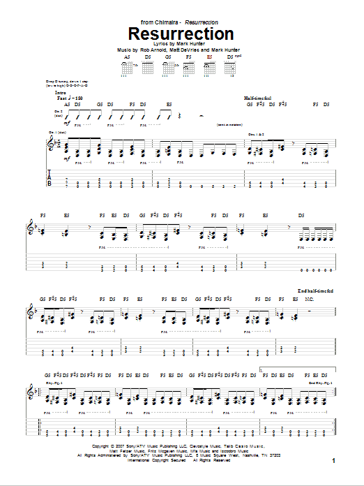 Chimaira Resurrection Sheet Music