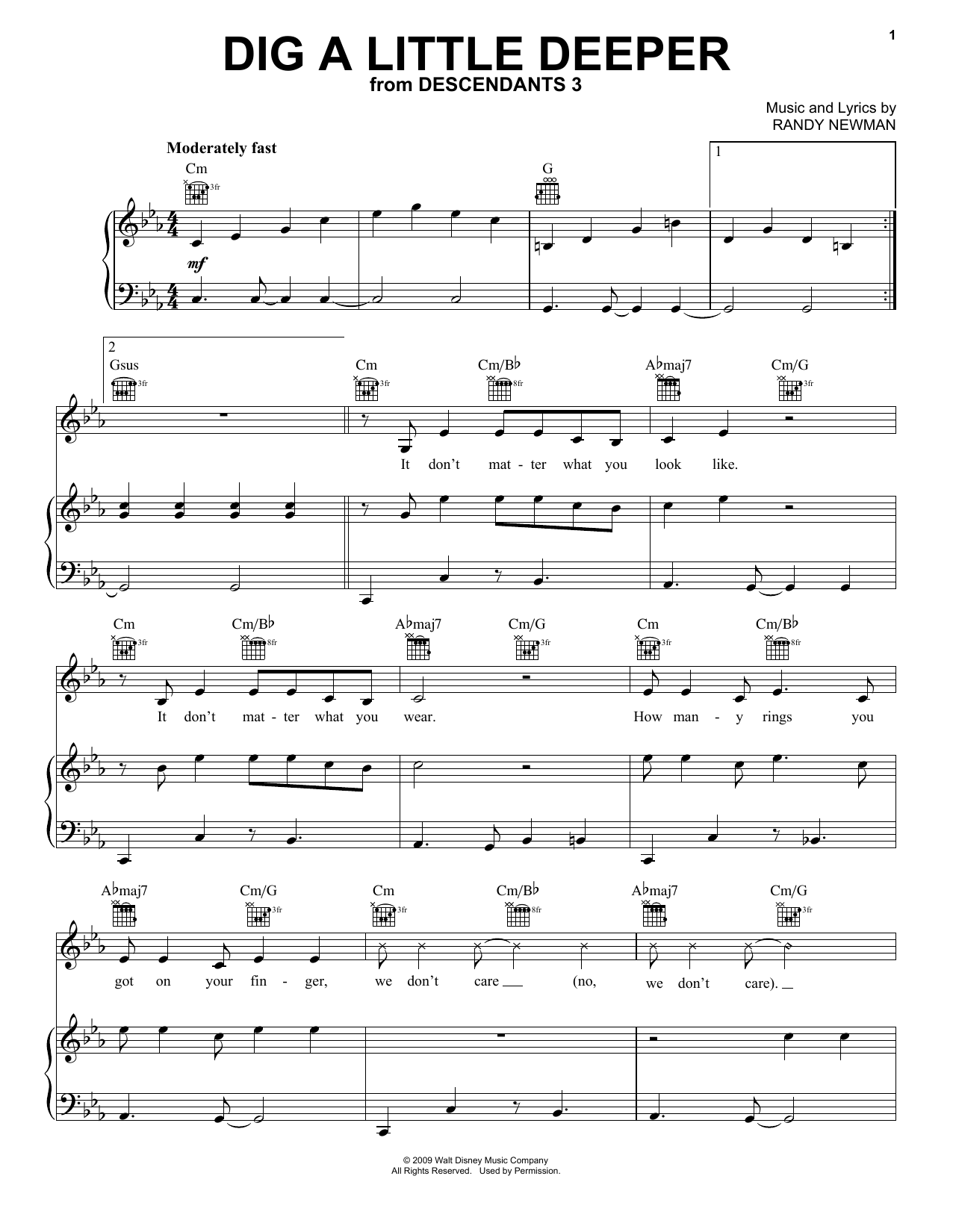 China Anne McClain Dig A Little Deeper (from Disney's Descendants 3) Sheet Music