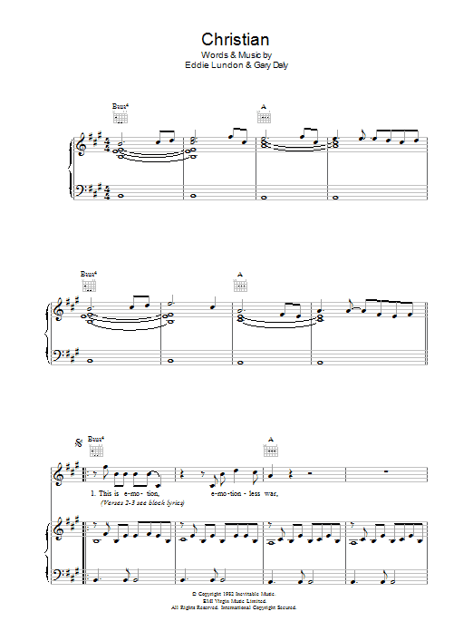 China Crisis Christian Sheet Music
