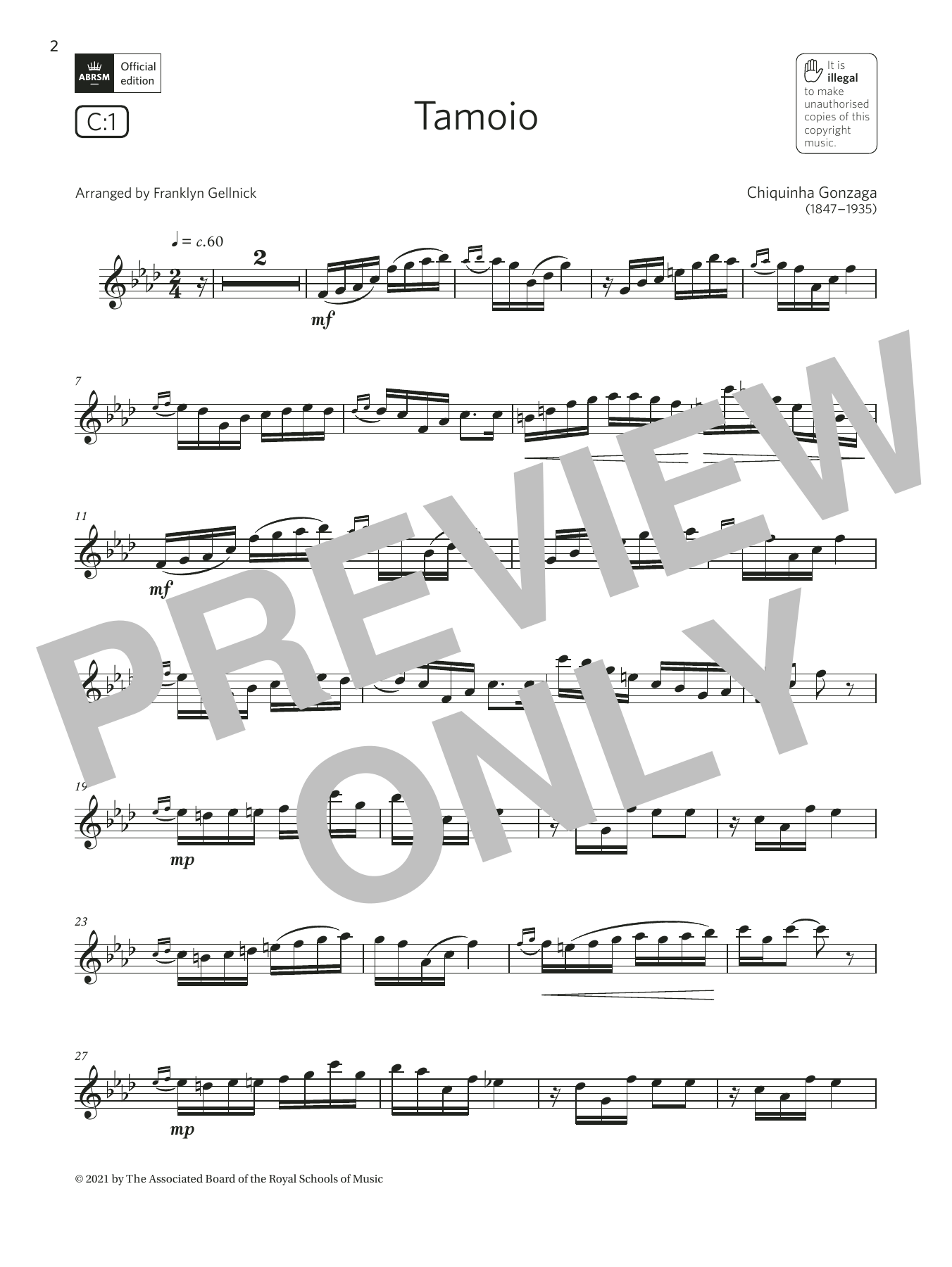 Chiquinha Gonzaga Tamoio (Grade 6 List C1 from the ABRSM Clarinet syllabus from 2022) Sheet Music