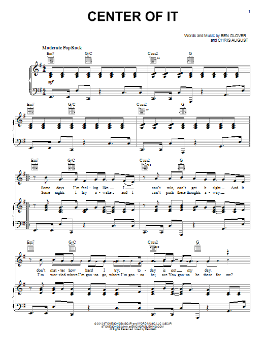 Chris August Center Of It Sheet Music
