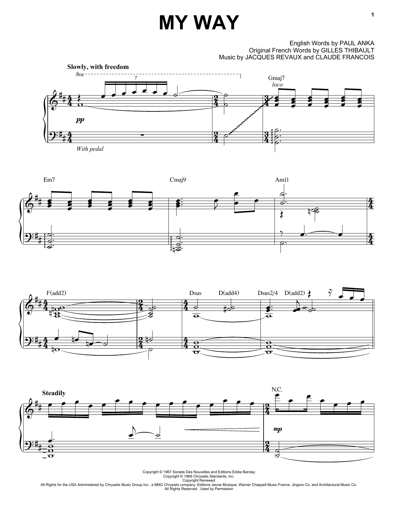 Chris Mann My Way Sheet Music
