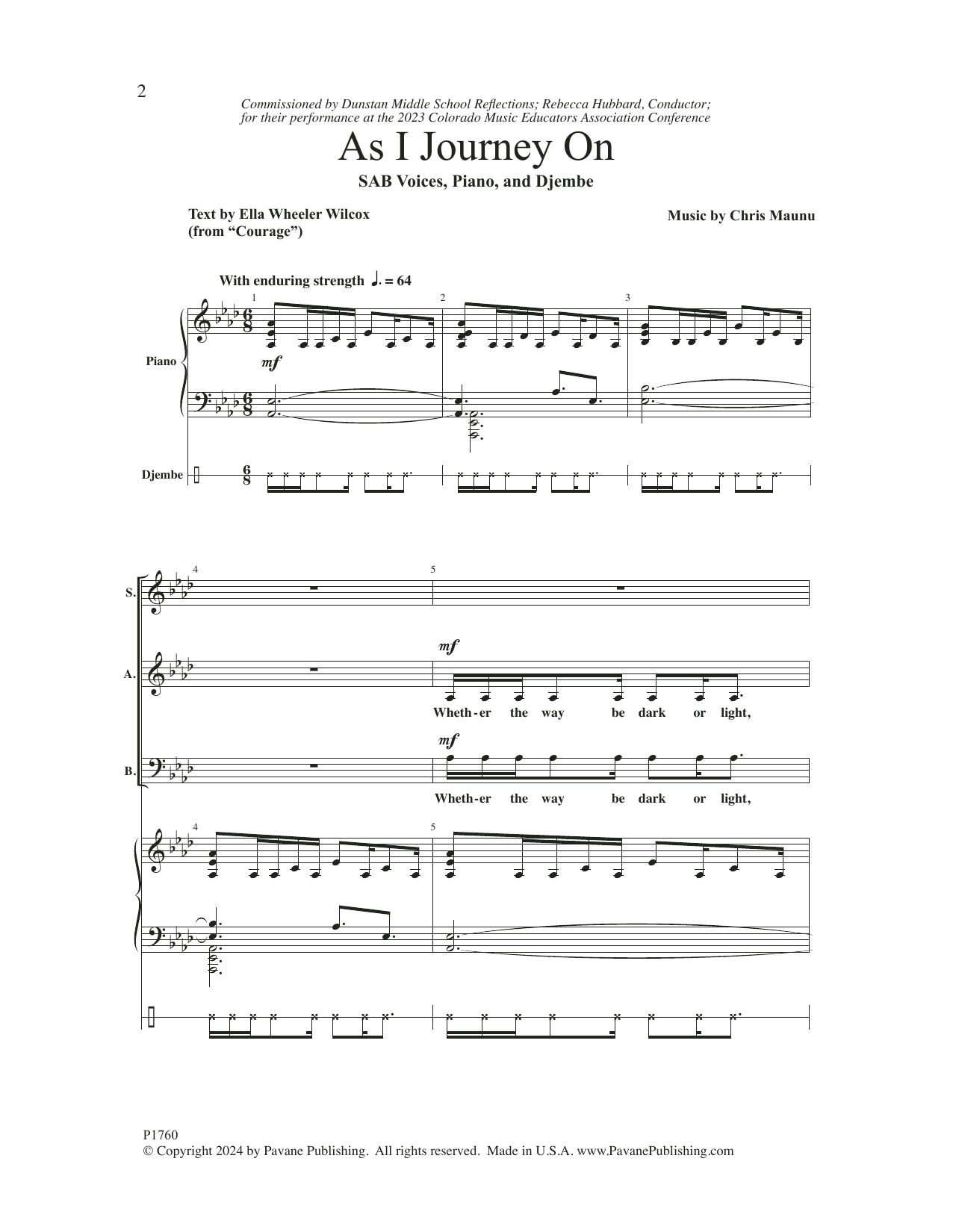 Chris Maunu As I Journey On Sheet Music