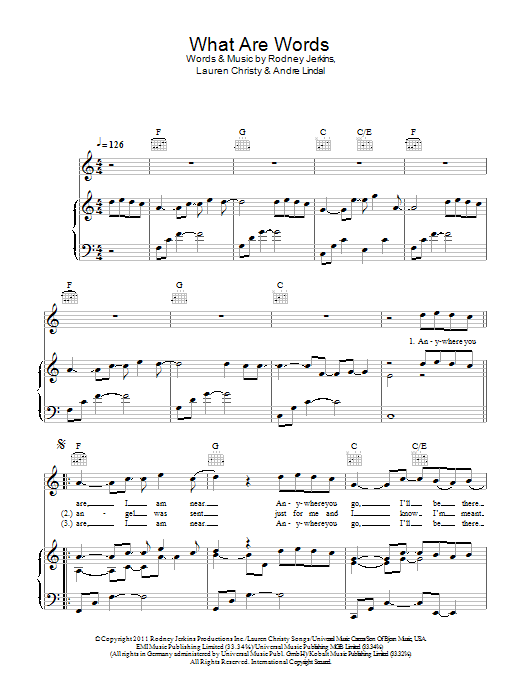 Chris Medina What Are Words Sheet Music