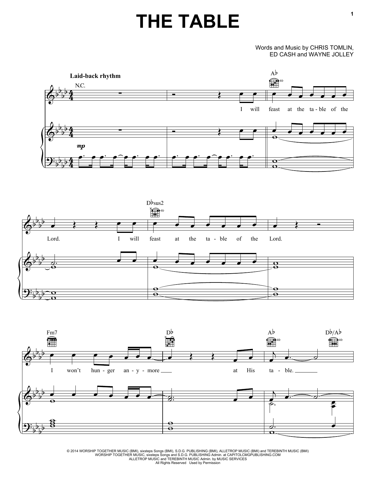 Chris Tomlin The Table Sheet Music
