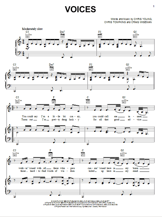Chris Young Voices Sheet Music